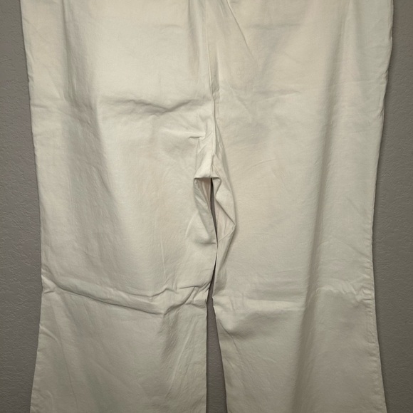 Anthropologie Maeve The Naomi Wide Leg White Flare Pants - Picture 8 of 13